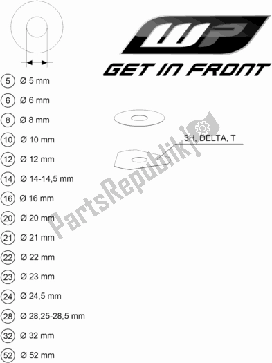 All parts for the Wp Shims For Setting of the KTM 350 Exc-f EU 2020