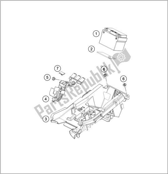 All parts for the Battery of the KTM 350 Exc-f EU 2021