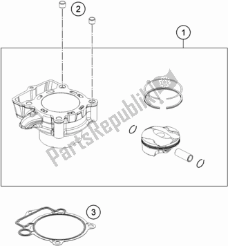 All parts for the Cylinder of the KTM 350 Exc-f EU 2021
