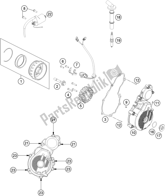 Alle onderdelen voor de Ontbrandingssysteem van de KTM 350 Exc-f EU 2021