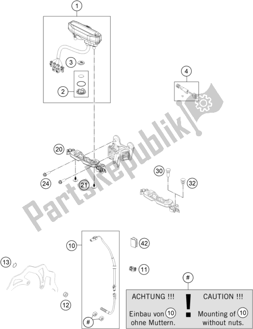 Todas las partes para Instrumentos / Sistema De Bloqueo de KTM 350 Exc-f EU 2021