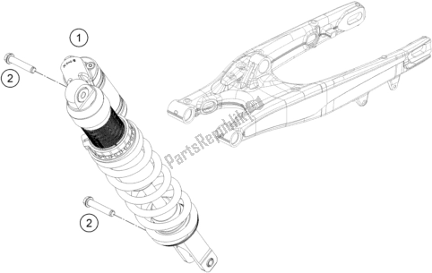 All parts for the Shock Absorber of the KTM 350 Exc-f EU 2021