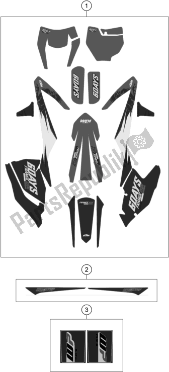 Alle onderdelen voor de Sticker van de KTM 350 Exc-f SIX Days EU 2018