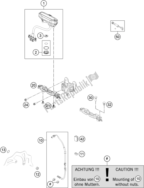 All parts for the Instruments / Lock System of the KTM 350 Exc-f SIX Days EU 2018