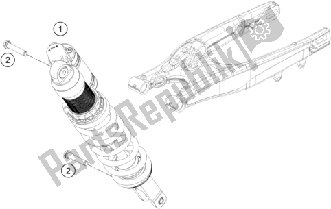 All parts for the Shock Absorber of the KTM 350 Exc-f SIX Days EU 2018