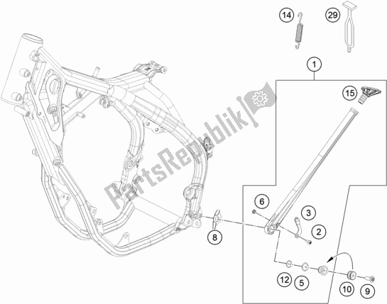All parts for the Side / Center Stand of the KTM 350 Exc-f SIX Days EU 2018