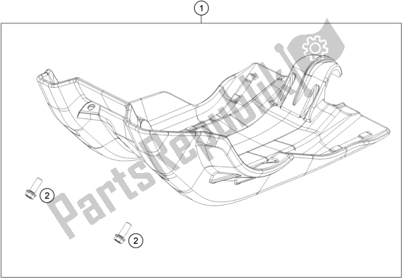 All parts for the Engine Guard of the KTM 350 Exc-f SIX Days EU 2021