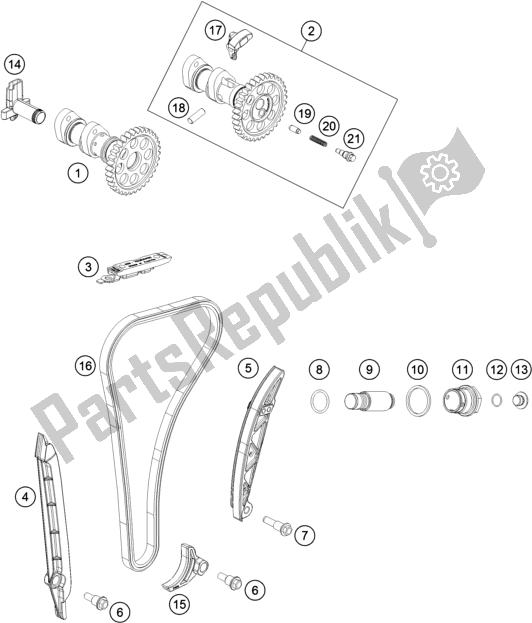 Todas as partes de Unidade De Tempo do KTM 350 Exc-f SIX Days EU 2021