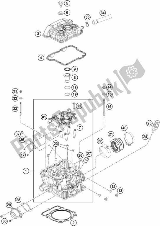 Todas las partes para Cabeza De Cilindro de KTM 350 Exc-f Wess EU 2021