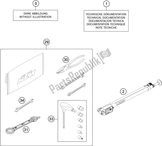 Todas las partes para Seperate Enclosure de KTM 350 Exc-f Wess EU 2021