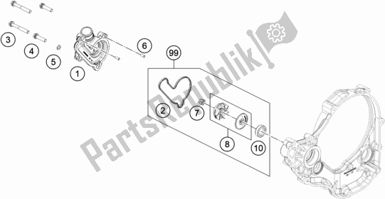 Todas las partes para Bomba De Agua de KTM 350 Exc-f Wess EU 2021