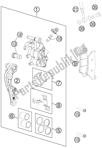All parts for the Brake Caliper Front of the KTM 350 SX-F EU 2017
