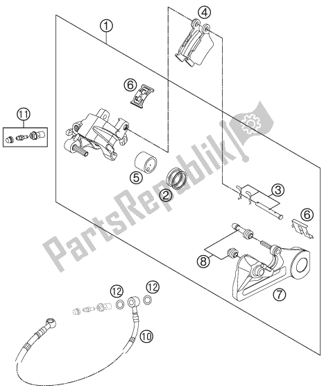 All parts for the Brake Caliper Rear of the KTM 350 SX-F EU 2017