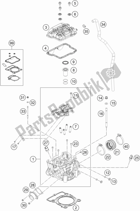 Toutes les pièces pour le Culasse du KTM 350 SX-F EU 2017