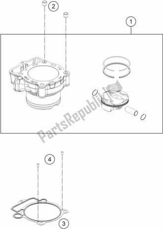 All parts for the Cylinder of the KTM 350 SX-F EU 2017