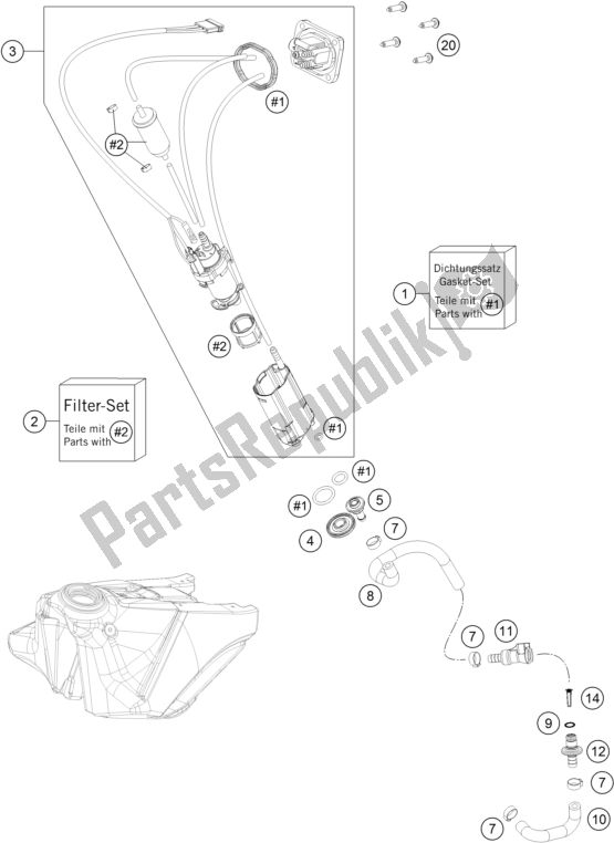 Tutte le parti per il Pompa Di Benzina del KTM 350 SX-F EU 2017