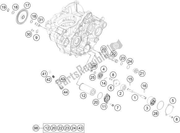 Toutes les pièces pour le Système De Lubrification du KTM 350 SX-F EU 2017