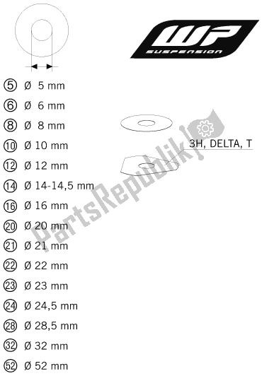 Toutes les pièces pour le Cales Wp Pour Le Réglage du KTM 350 SX-F EU 2017