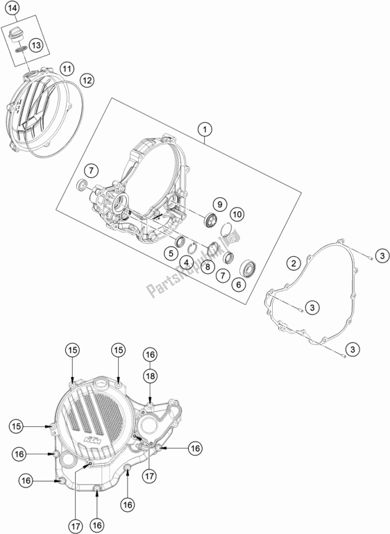 Todas las partes para Tapa Del Embrague de KTM 350 SX-F US 2017