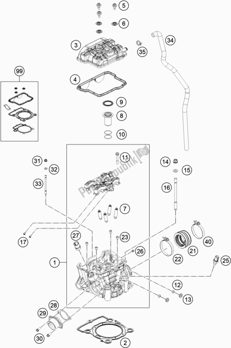 Toutes les pièces pour le Culasse du KTM 350 SX-F US 2017