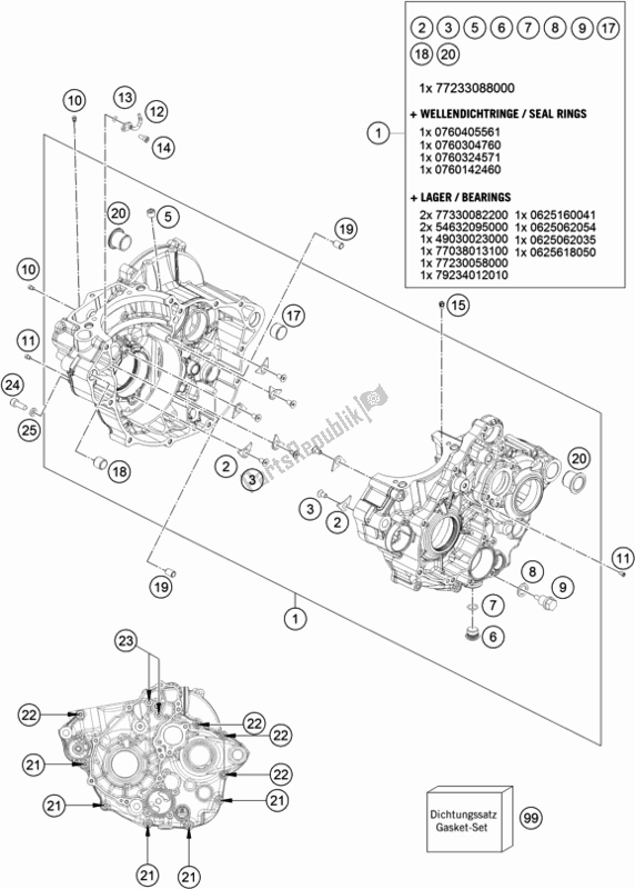 Alle onderdelen voor de Motorhuis van de KTM 350 SX-F US 2017