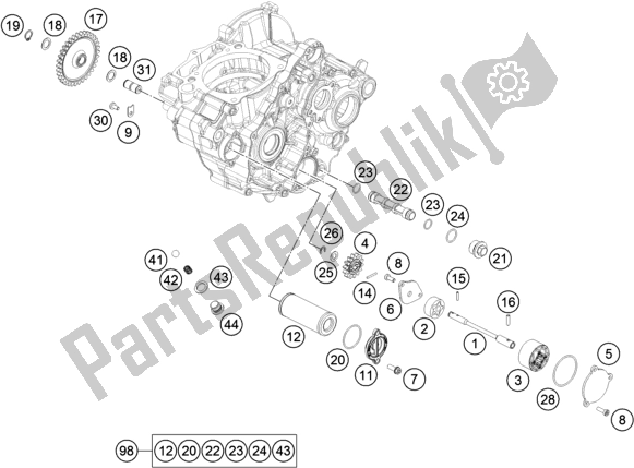 All parts for the Lubricating System of the KTM 350 SX-F US 2017