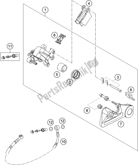 Todas las partes para Pinza De Freno Trasera de KTM 350 SX-F US 2018