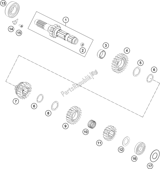 Tutte le parti per il Trasmissione I - Albero Principale del KTM 350 SX-F US 2018
