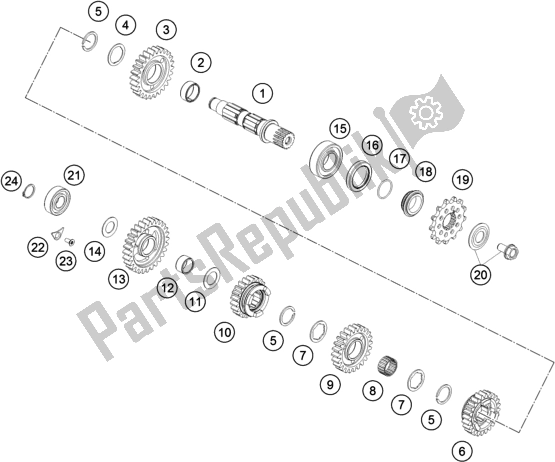 Tutte le parti per il Trasmissione Ii - Contralbero del KTM 350 SX-F US 2018