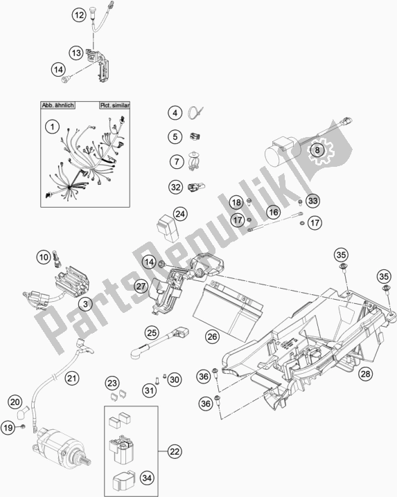 All parts for the Wiring Harness of the KTM 350 SX-F US 2019