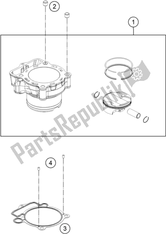 Tutte le parti per il Cilindro del KTM 350 SX-F US 2020