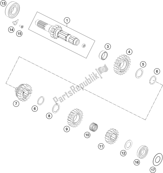 Tutte le parti per il Trasmissione I - Albero Principale del KTM 350 SX-F US 2020
