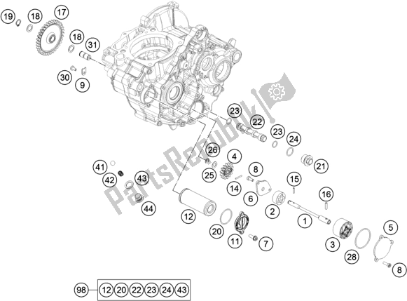 Wszystkie części do Uk? Ad Smarowania KTM 350 SX-F US 2021