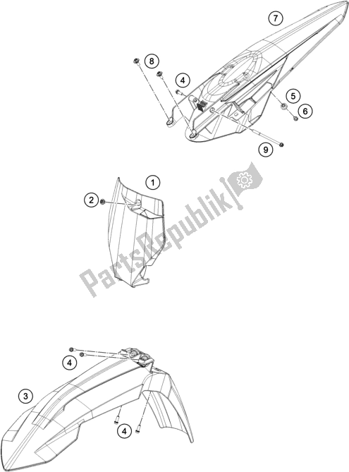 Alle onderdelen voor de Masker, Spatborden van de KTM 350 SX-F US 2021