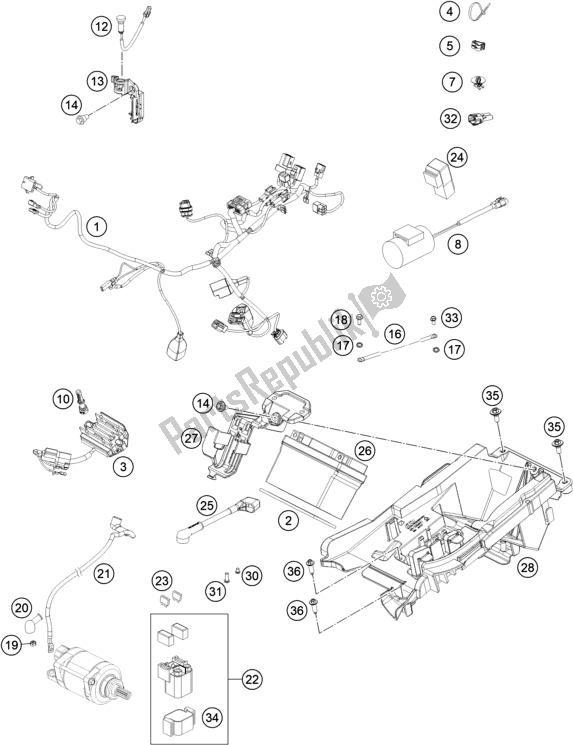 Wszystkie części do Wi? Zka Przewodów KTM 350 SX-F US 2021