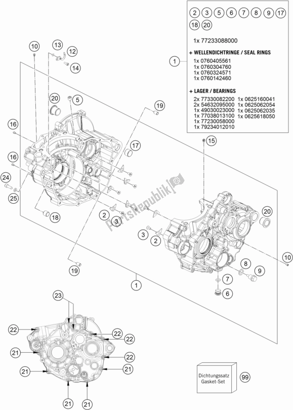 Toutes les pièces pour le Carter Moteur du KTM 350 XC-F US 2017