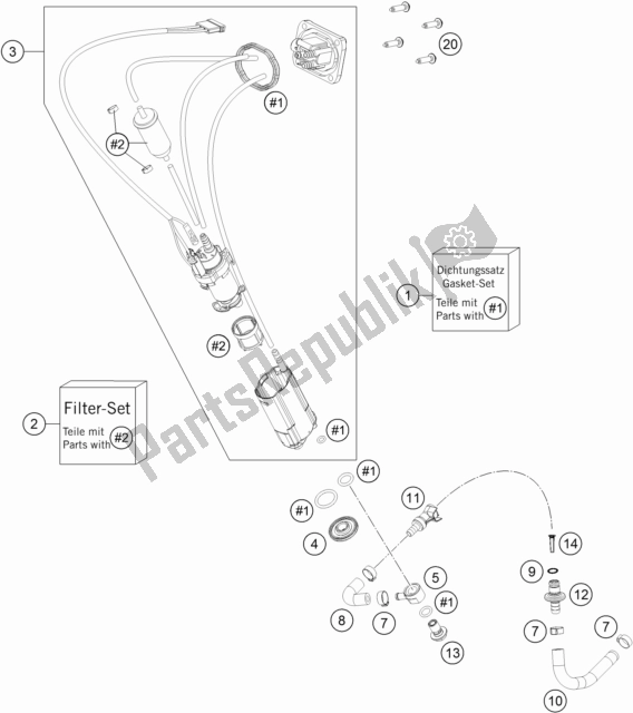 Alle onderdelen voor de Benzine Pomp van de KTM 350 XC-F US 2017