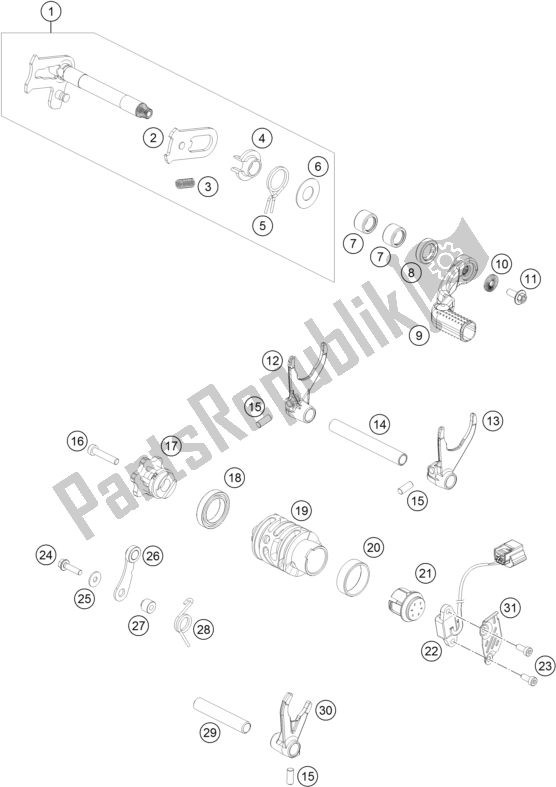 Toutes les pièces pour le Mécanisme De Changement du KTM 350 XC-F US 2017