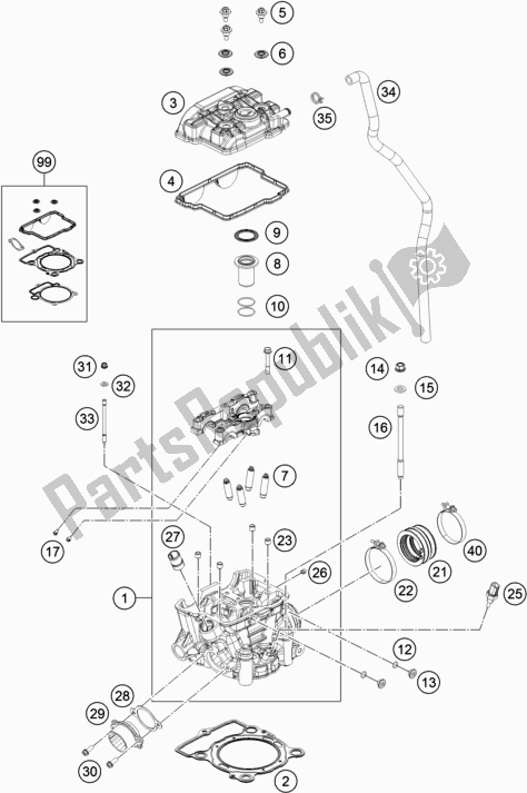 Todas as partes de Cabeça De Cilindro do KTM 350 XC-F US 2018