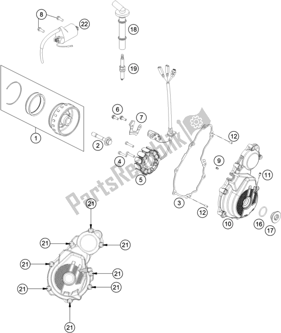 Alle onderdelen voor de Ontbrandingssysteem van de KTM 350 XC-F US 2018