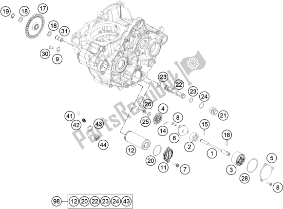 Alle onderdelen voor de Smeersysteem van de KTM 350 XC-F US 2018