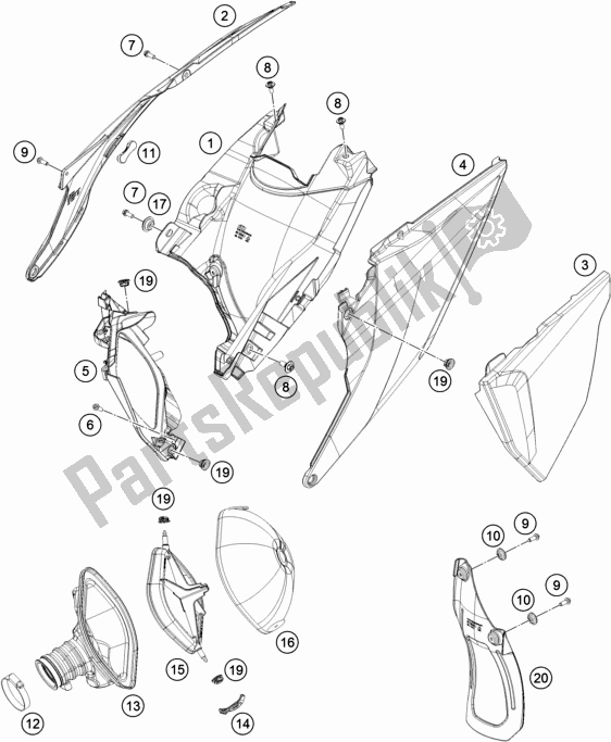 Alle onderdelen voor de Luchtfilter van de KTM 350 XC-F US 2019