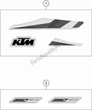 All parts for the Decal of the KTM 350 XC-F US 2020