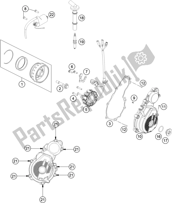 Alle onderdelen voor de Ontbrandingssysteem van de KTM 350 XC-F US 2020