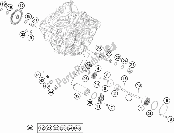 All parts for the Lubricating System of the KTM 350 XC-F US 2020