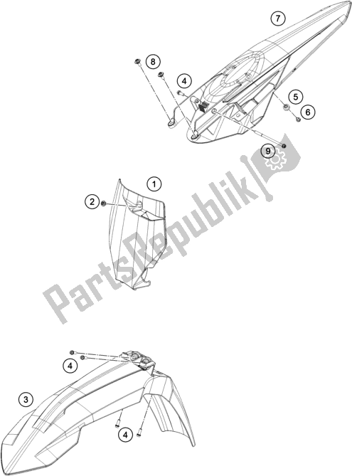 Todas las partes para Máscara, Defensas de KTM 350 XC-F US 2020