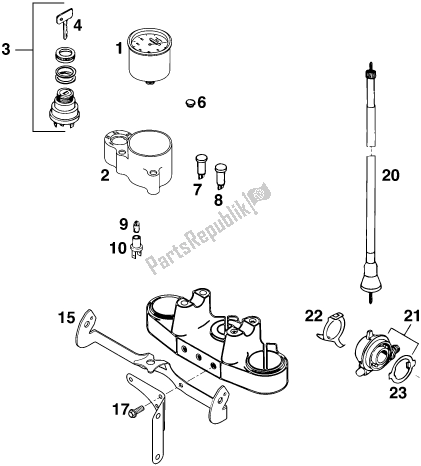 Toutes les pièces pour le Instruments / Lock System #2 du KTM 360 EGS M/O 18 KW 13 LT 2020