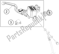 All parts for the Front Brake Control of the KTM 390 Adventure,orange-B. D. 2020