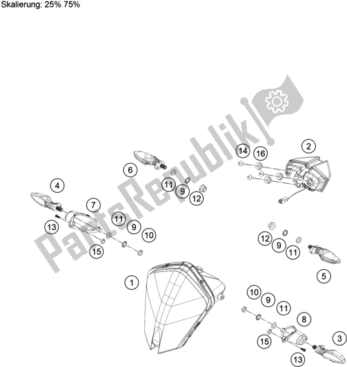 Todas as partes de Sistema De Luz do KTM 390 Adventure,orange-B. D. 2020