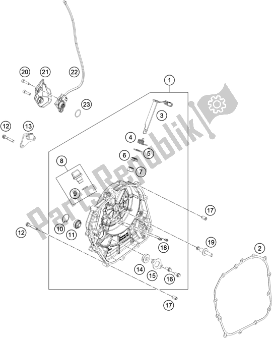 Tutte le parti per il Coperchio Frizione del KTM 390 Adventure,orange-B. D. 2021